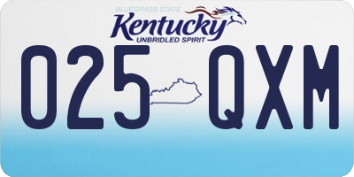 KY license plate 025QXM