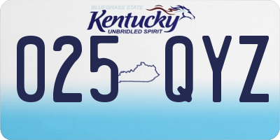 KY license plate 025QYZ