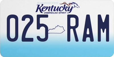 KY license plate 025RAM