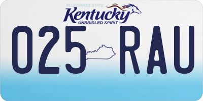 KY license plate 025RAU
