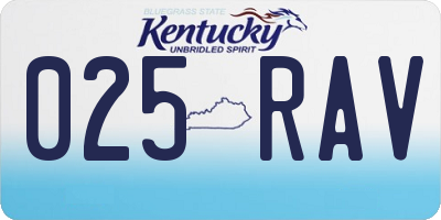KY license plate 025RAV