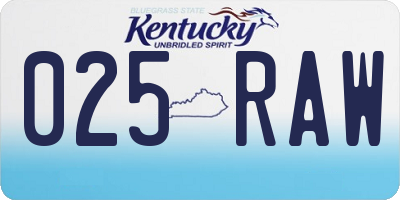 KY license plate 025RAW