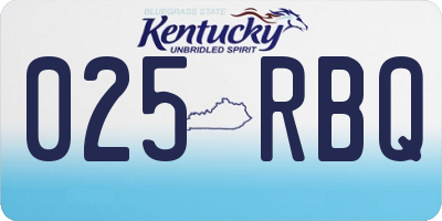 KY license plate 025RBQ