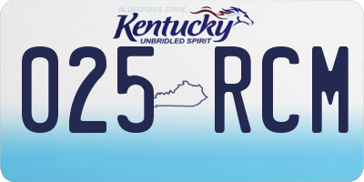 KY license plate 025RCM