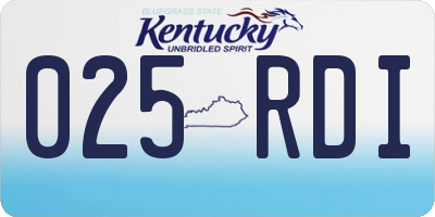 KY license plate 025RDI