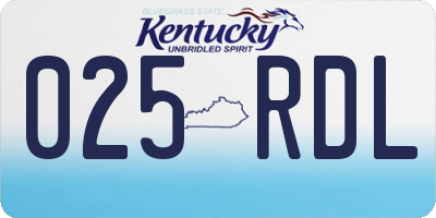 KY license plate 025RDL