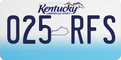 KY license plate 025RFS