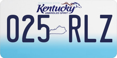 KY license plate 025RLZ