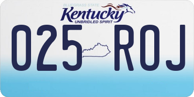 KY license plate 025ROJ