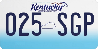 KY license plate 025SGP