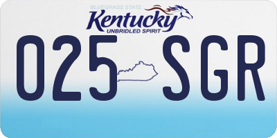 KY license plate 025SGR