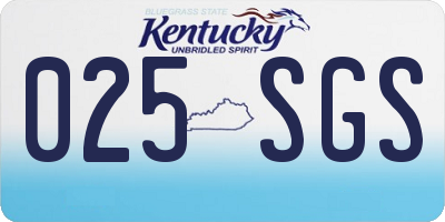 KY license plate 025SGS