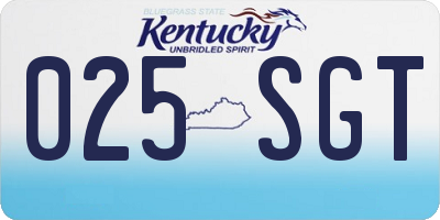 KY license plate 025SGT
