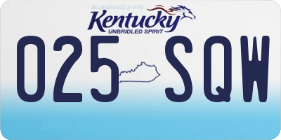 KY license plate 025SQW