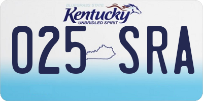 KY license plate 025SRA