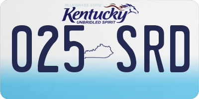 KY license plate 025SRD