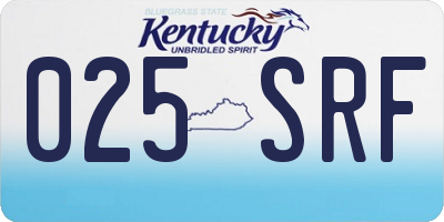 KY license plate 025SRF