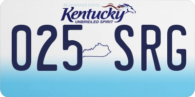 KY license plate 025SRG
