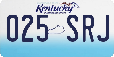 KY license plate 025SRJ