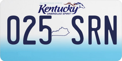 KY license plate 025SRN