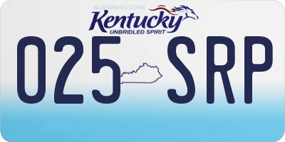 KY license plate 025SRP