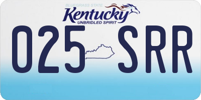 KY license plate 025SRR
