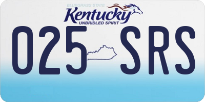 KY license plate 025SRS