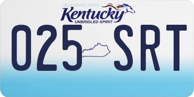 KY license plate 025SRT