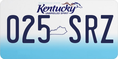 KY license plate 025SRZ