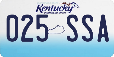 KY license plate 025SSA