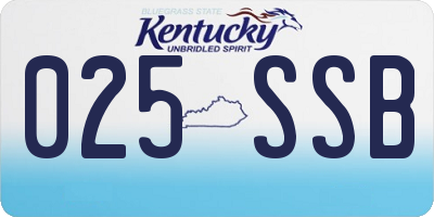 KY license plate 025SSB
