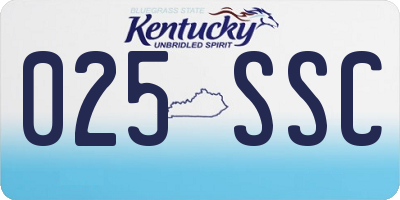 KY license plate 025SSC