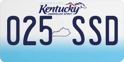 KY license plate 025SSD
