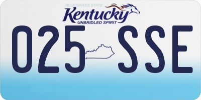 KY license plate 025SSE