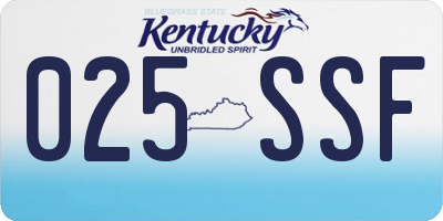 KY license plate 025SSF