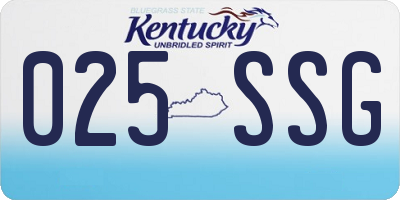 KY license plate 025SSG