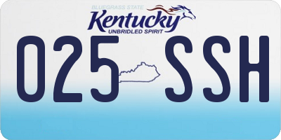 KY license plate 025SSH