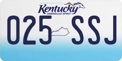 KY license plate 025SSJ