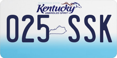 KY license plate 025SSK