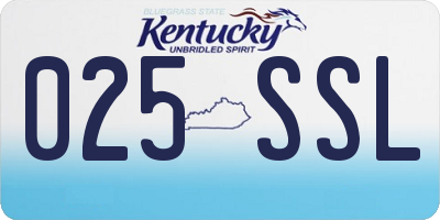 KY license plate 025SSL