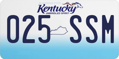 KY license plate 025SSM
