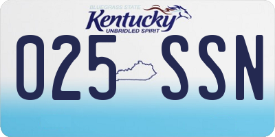 KY license plate 025SSN
