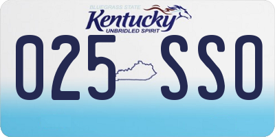 KY license plate 025SSO