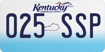 KY license plate 025SSP