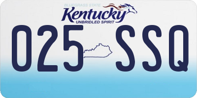 KY license plate 025SSQ
