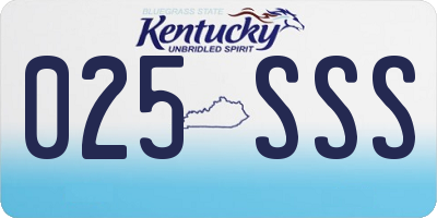 KY license plate 025SSS