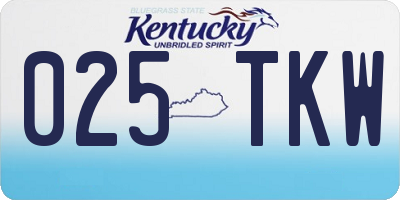 KY license plate 025TKW