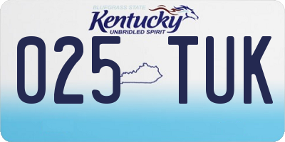 KY license plate 025TUK