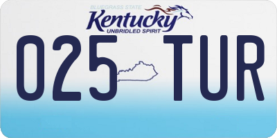 KY license plate 025TUR