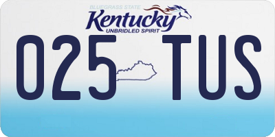 KY license plate 025TUS